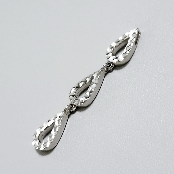 14KW Gold Diamond cut Drop Pendant 1.5" - Picture 9 of 9